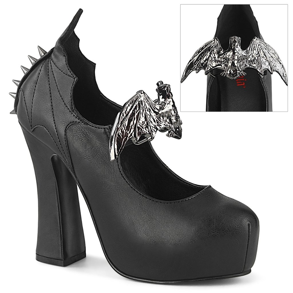 Escarpin Demonia Demon 18 Vegan Cuir Femme - Noir 50849-VKMR